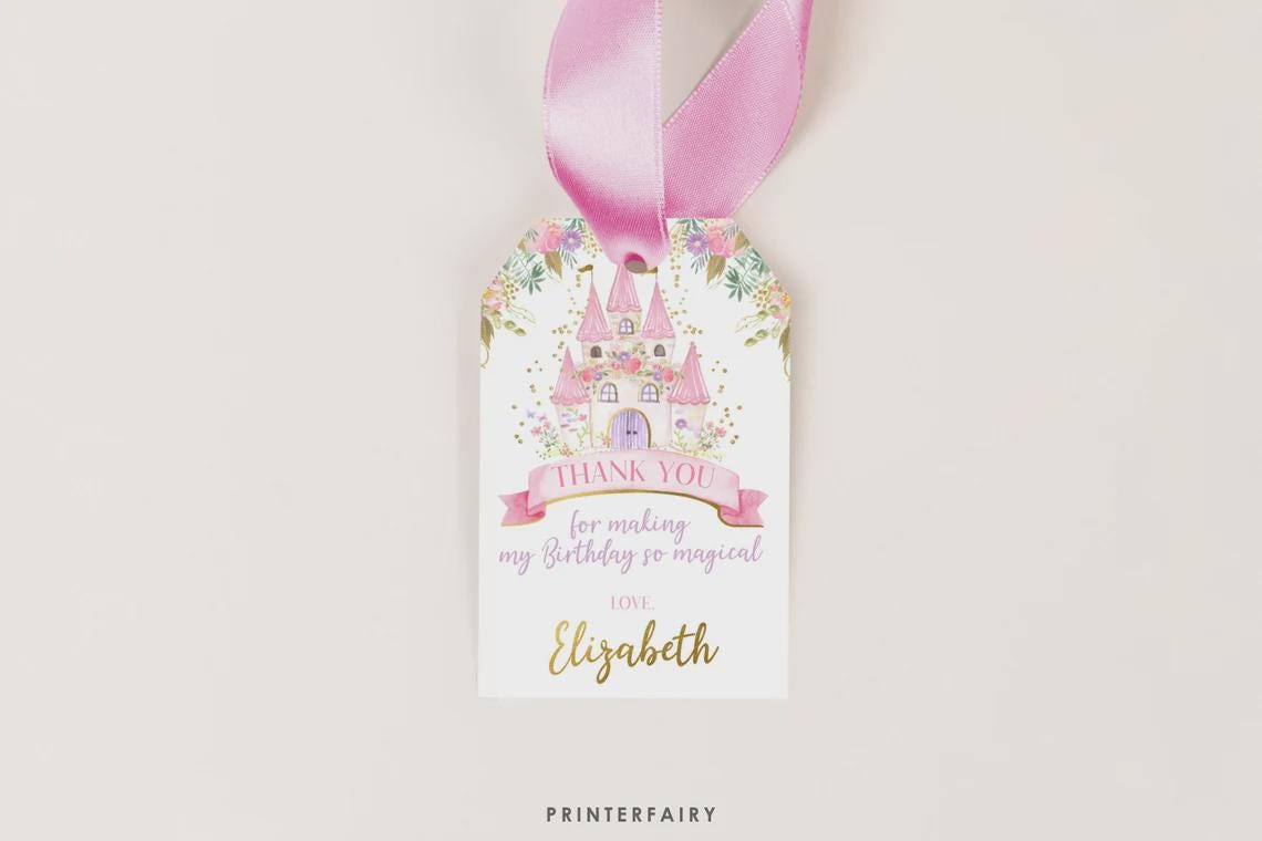 Princess Birthday Party Bundle Editable Templates for any age, Instant Download