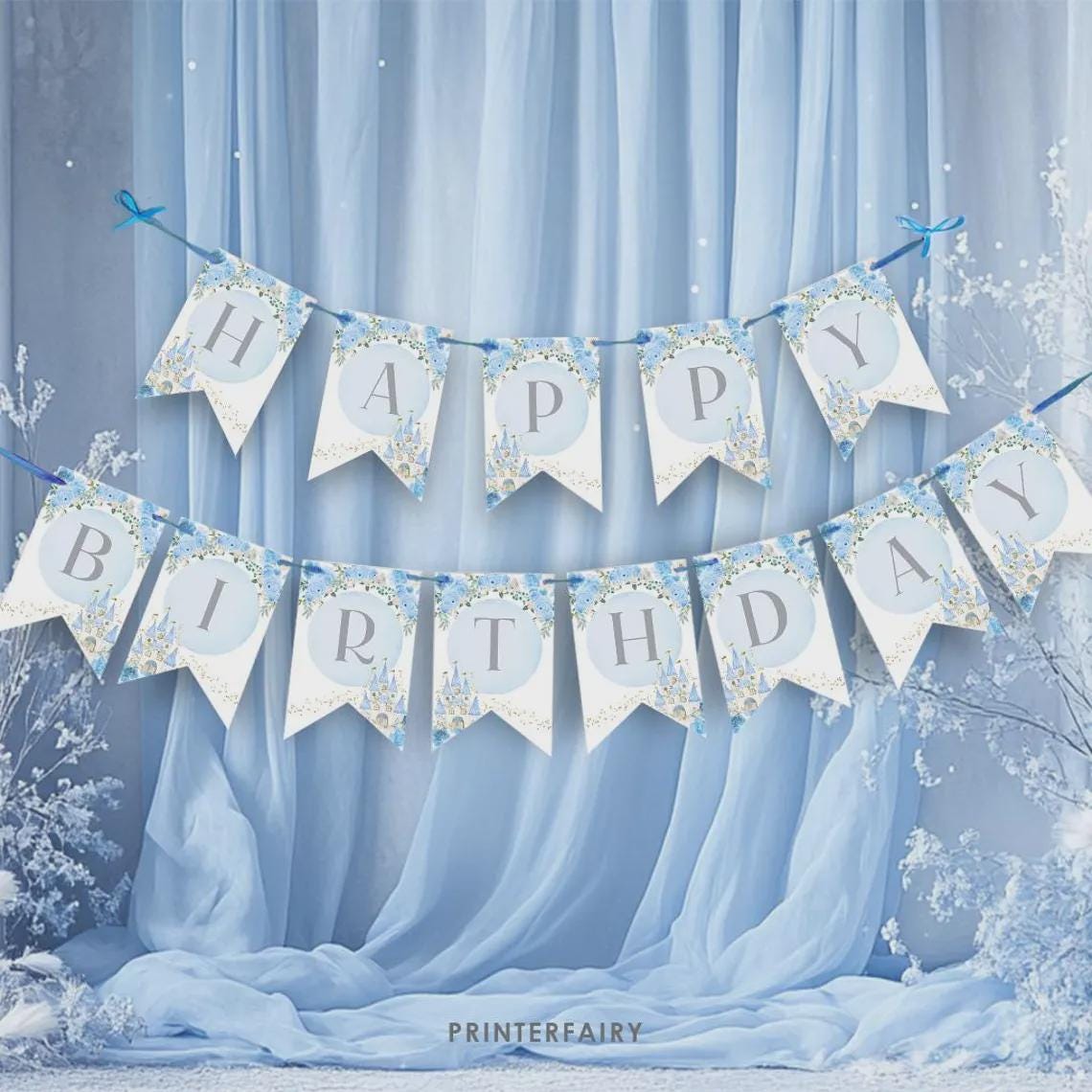Princess Birthday Party Bundle Editable Templates, Instant Download