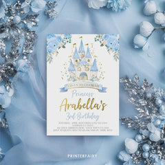 Princess Birthday Party Bundle Editable Templates, Instant Download