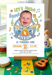 Music Birthday Party Invitation Personalized with Photo