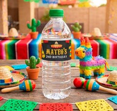 Fiesta Water Bottle Labels, Editable Cinco de Mayo Decor (Instant Download)