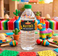 Fiesta Water Bottle Labels, Editable Cinco de Mayo Decor (Instant Download)
