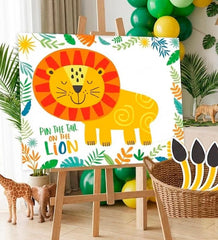Pin the tail on the Lion Printable Game, Instant Download