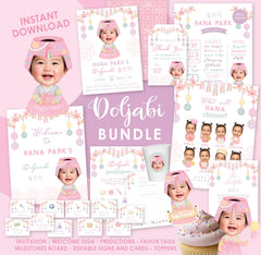 Doljabi Girl Party Bundle, Korean Doljanchi Printables, Instant Download