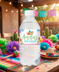 Cinco de Mayo Fiesta Party Water Bottle Label, Editable Template, Instant Download