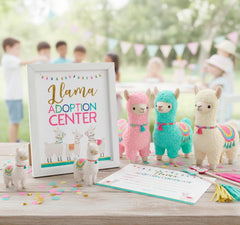 Llama Pet Adoption Party Activity Center Sign and Certificate, Instant Download
