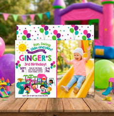 Editable Park Birthday Invitation Template with Photo (Instant Download)