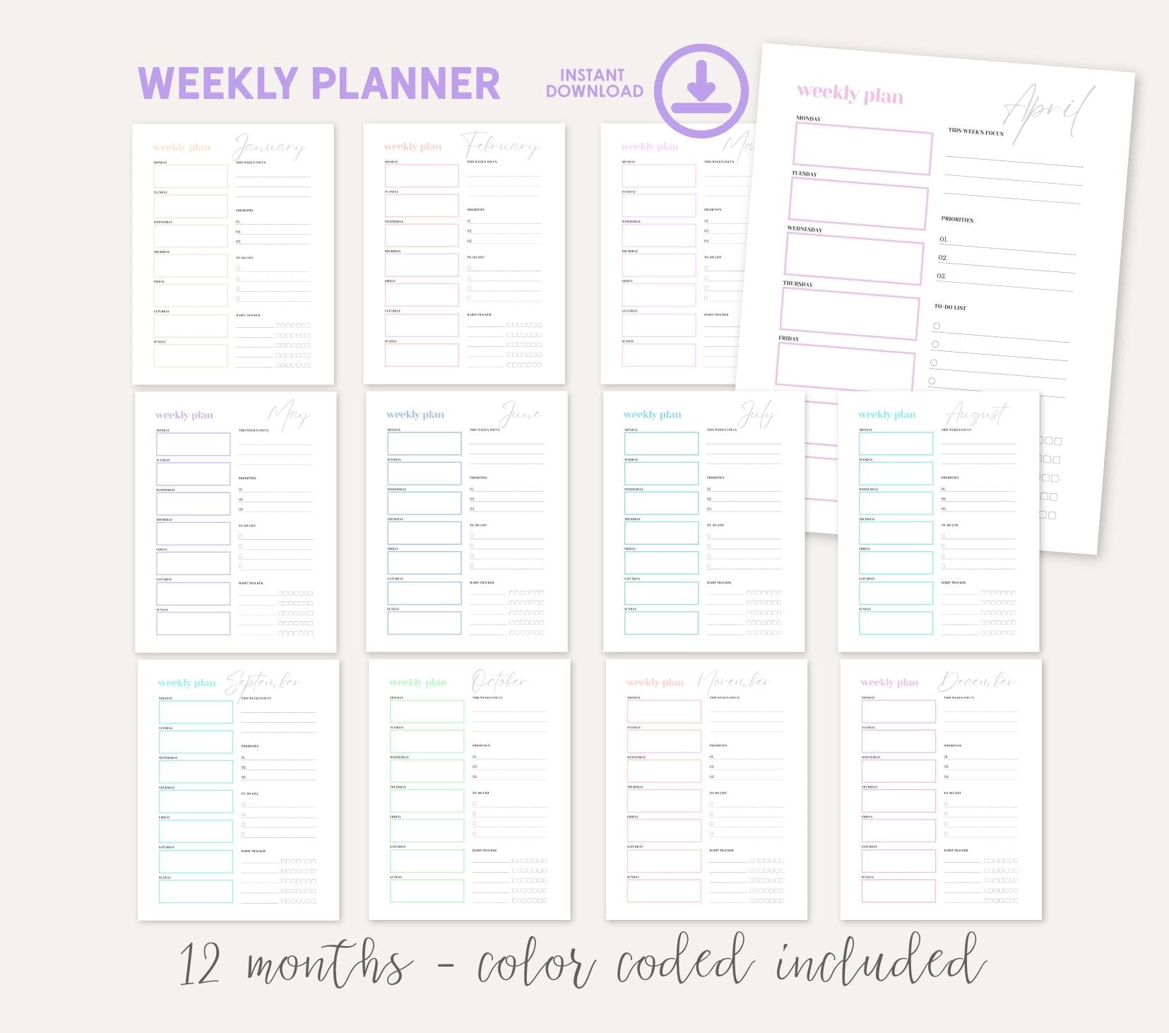 2026 Printable Planner, Monthly Weekly Planning, Minimal Aesthetic Planner PDF | Calendar, Reviews, Task Lists, Instant Download