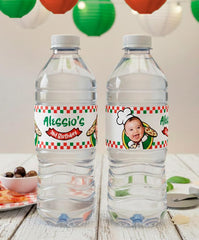 Personalized Pizza Party Water Bottle Label (Digital Printable)