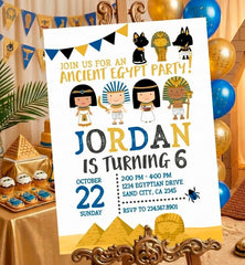 Egypt Birthday Party Invitation Editable Template, Museum Party Invite, Instant Download