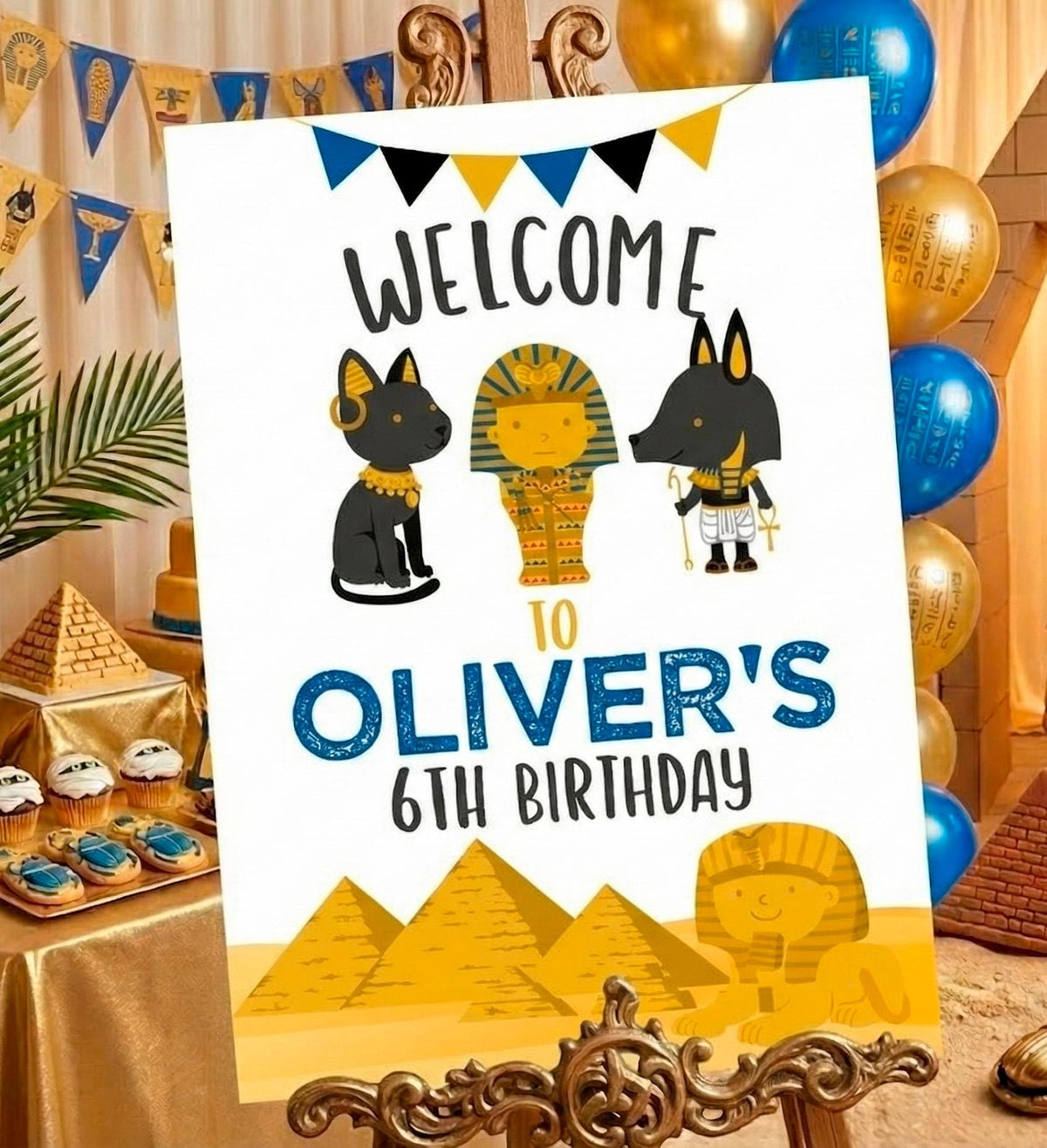 Egypt Birthday Party Welcome Sign Editable Template (Printable, Instant Download)