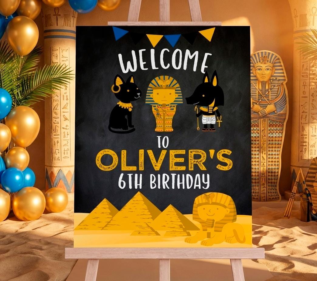 Egypt Birthday Party Welcome Sign Editable Template (Instant Download)