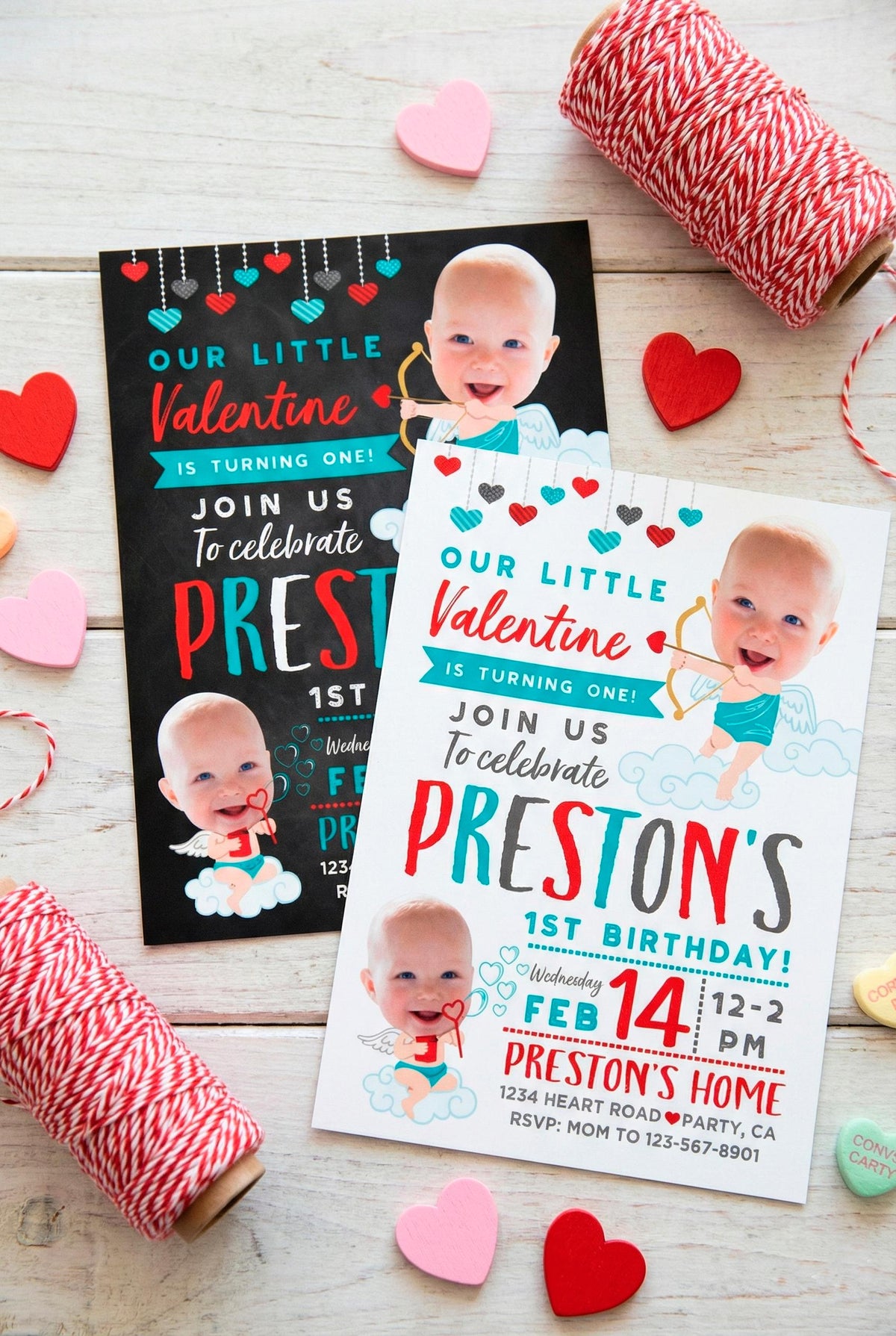 Valentines Day Party Invitation Personalized with photo for any age, Digital or Printable Design