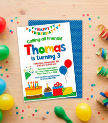 Birthday Party Invitation Editable Cupcake Party Template, Instant Download
