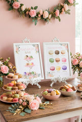 Paris Party Macaron Bar Station Editable Template Printable Sign, Instant Download
