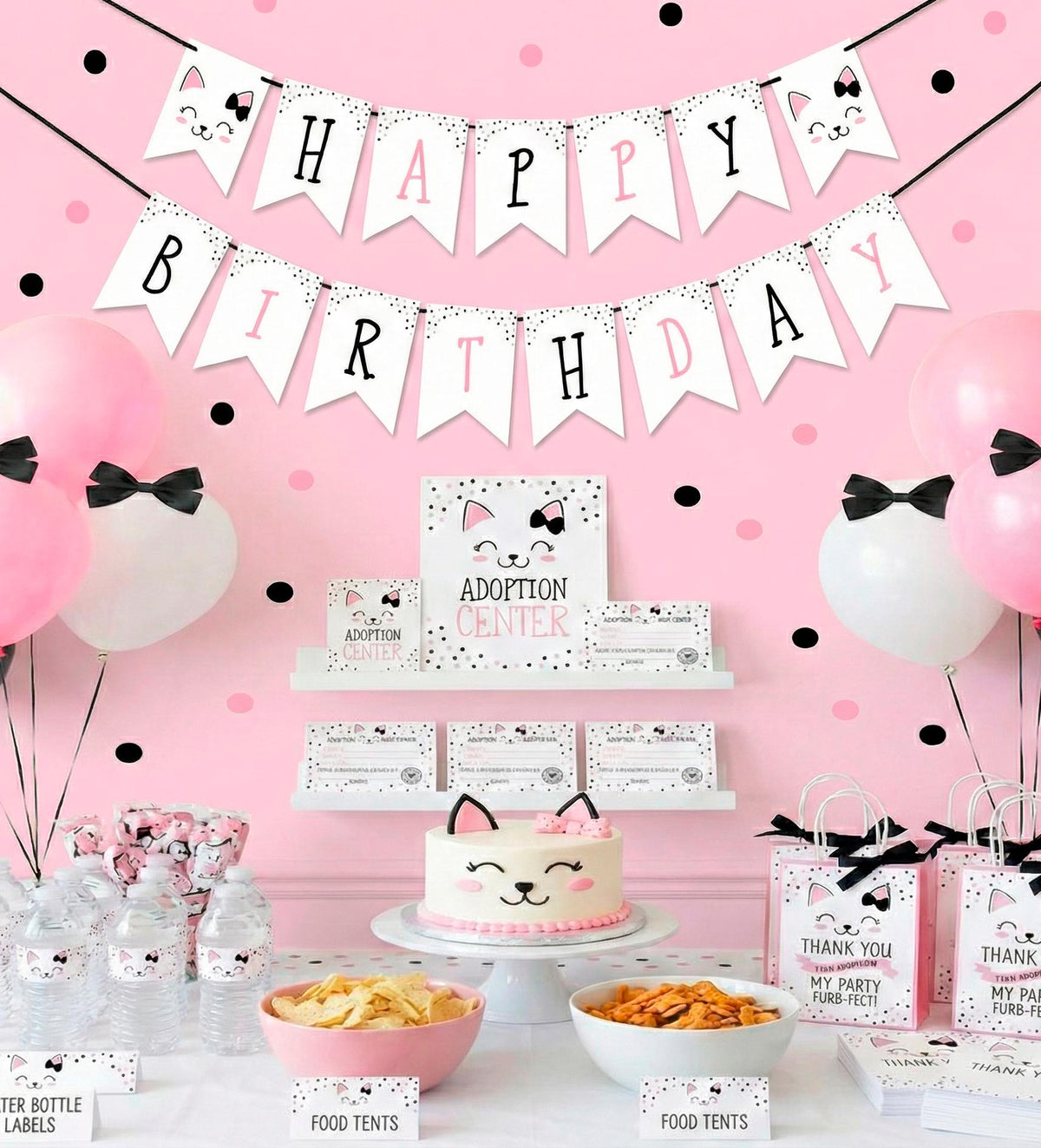 Kitty Cat Adoption Party Package, Printable Decor (Instant Download)