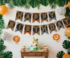 Jungle Birthday Digital Printable Banner Party Decorations, Instant Download
