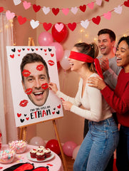 Valentine's Day Pin The Kiss Game Personalized with your Photo, Digital Design