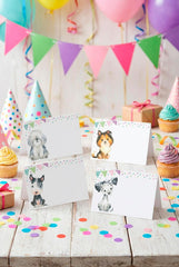 Puppy Pawty Food Tent Cards Editable Templates, Dog Birthday Party Decorations, Instant Download