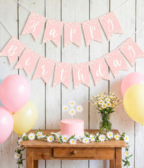 Daisy Birthday Party Printable Banner Decorations Editable Template, INSTANT DOWNLOAD