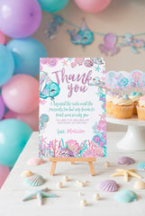 Under The Sea Thank You Card, Ocean Birthday, Editable Template (Instant Download)