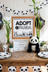 Adopt a Panda Sign and Certificate, Pet Adoption Party, Instant Download