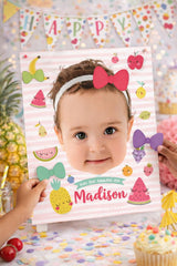 Pin The Bow Personalized Printable Party Game, Tutti Frutti Birthday