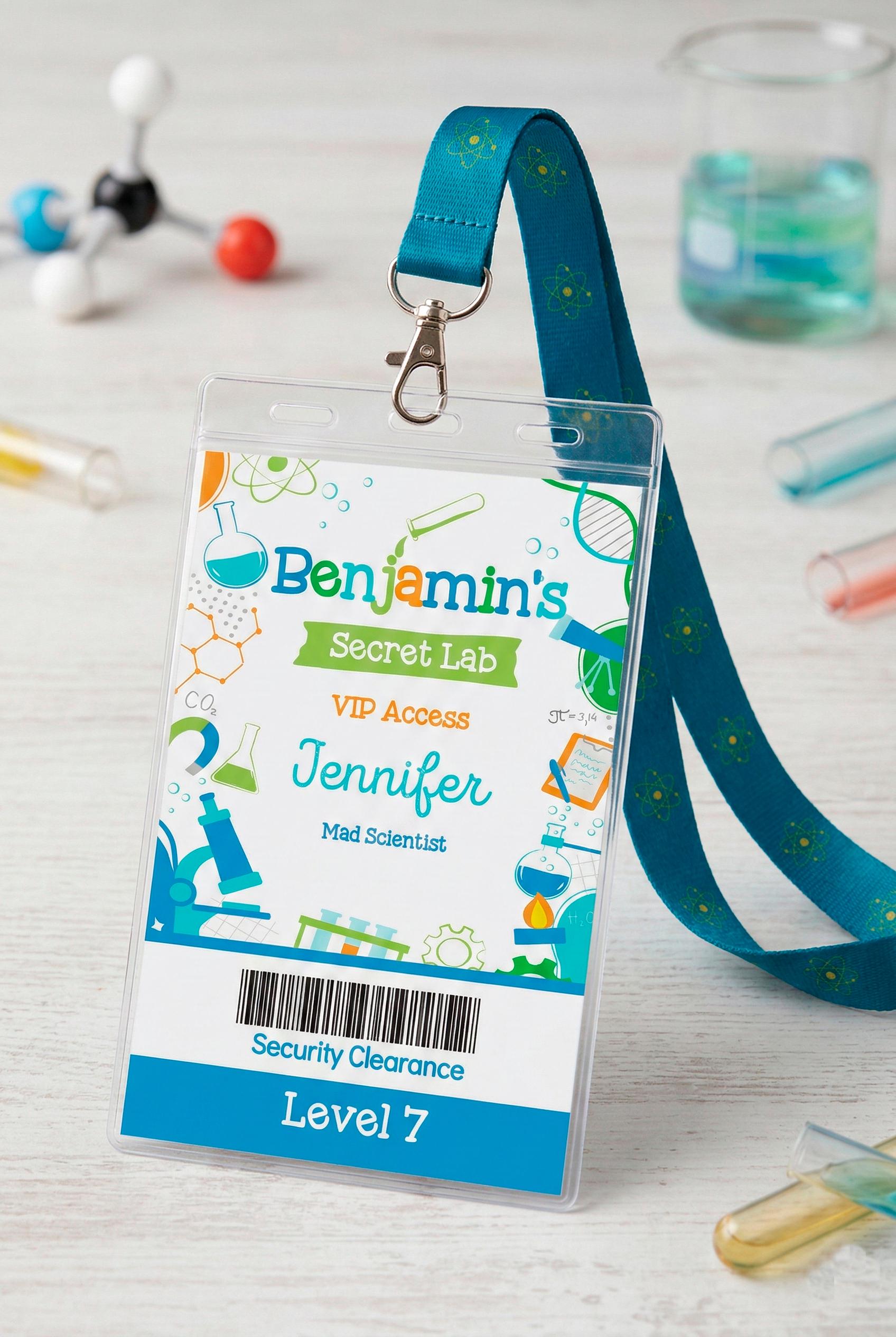 Science Birthday Party Bundle Editable Templates, Invitation, Printable Decorations, Instant Download