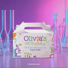 Science Birthday Party Bundle Editable Templates, Invitation, Printable Decorations, Instant Download