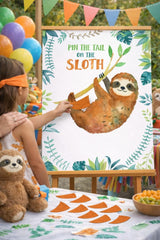 Sloth Pin the Tail Party Game, Printable Birthday (Digital Download)