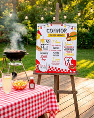 BBQ First Birthday Stats Sign Editable Template, Digital Printable Design, Instant Download
