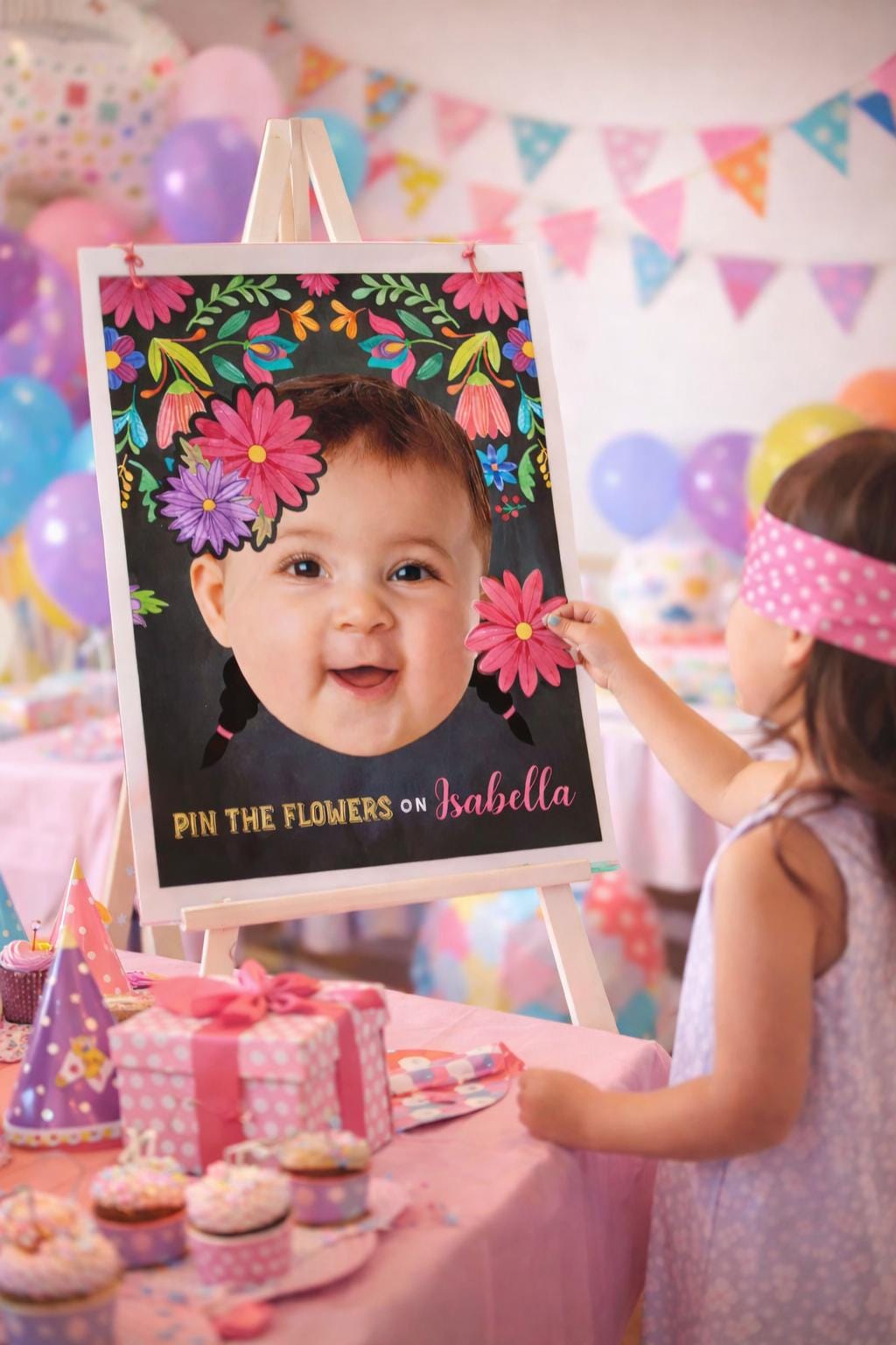 Pin the Flower Cinco de Mayo Personalized Party Game, Digital Printable Design