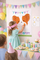 Pawty Pin the Tail on the Puppy Game, Printable Party Poster (Digital Download)