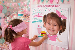 Diner Birthday Party Pin the Order Game, Personalized Photo Name (Digital Printable)
