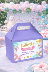 Unicorn Pool Party Gable Box Label, EDITABLE Template, INSTANT Download