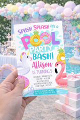 Pool Party Invitation EDITABLE Template for Any Age, INSTANT DOWNLOAD