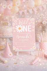 Daisy First Birthday Invitation, EDITABLE Daisy Birthday Invite, Wild One Birthday Invitation, INSTANT DOWNLOAD