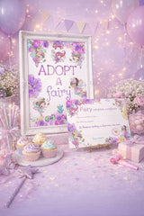 Fairy Adoption Certificate and Sign, Editable Birthday Party Game (Digital Download)