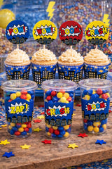 Superhero Printable Toppers or Stickers Ready to Print, Instant download