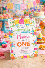 Fiesta 1st Birthday Invitation EDITABLE Template, Cinco de Mayo Invite, INSTANT DOWNLOAD