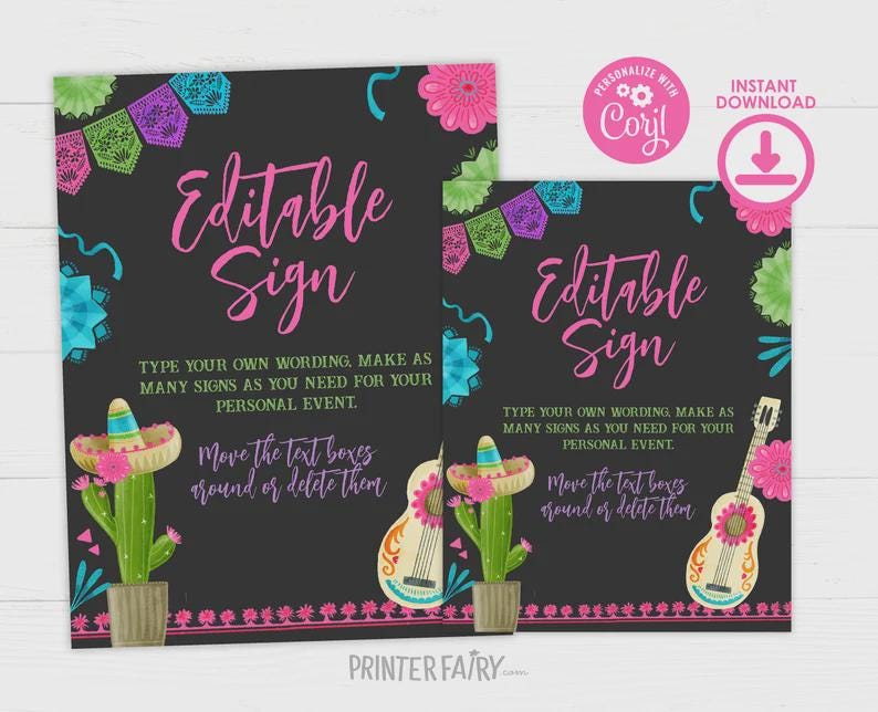 Fiesta Retirement Party Editable Bundle (Digital Download)