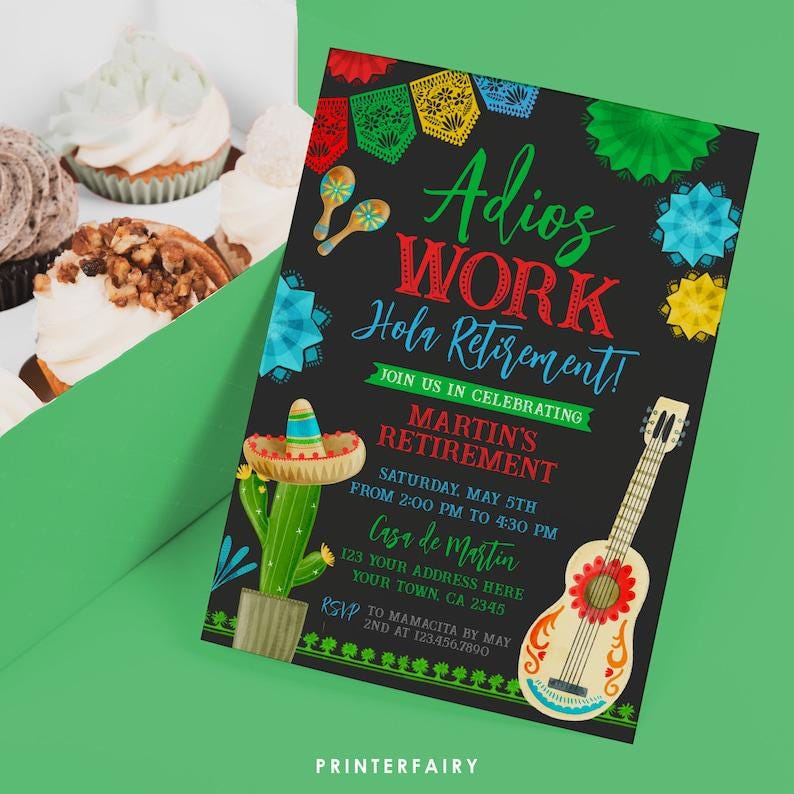 Fiesta Retirement Party Editable Templates Bundle (Digital Download)