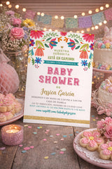 Mexican Fiesta Baby Shower Invitation in SPANISH EDITABLE TEMPLATE, Instant Download
