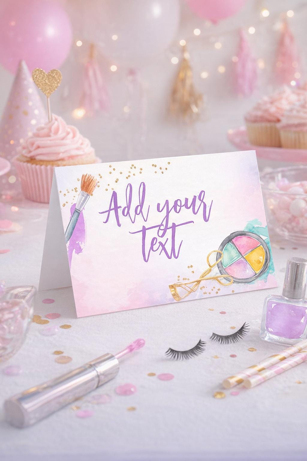 Spa Party Food Tents, Place Cards, Editable Template, INSTANT DOWNLOAD