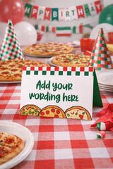 Pizza Food Tents Editable Labels Template, Instant Download