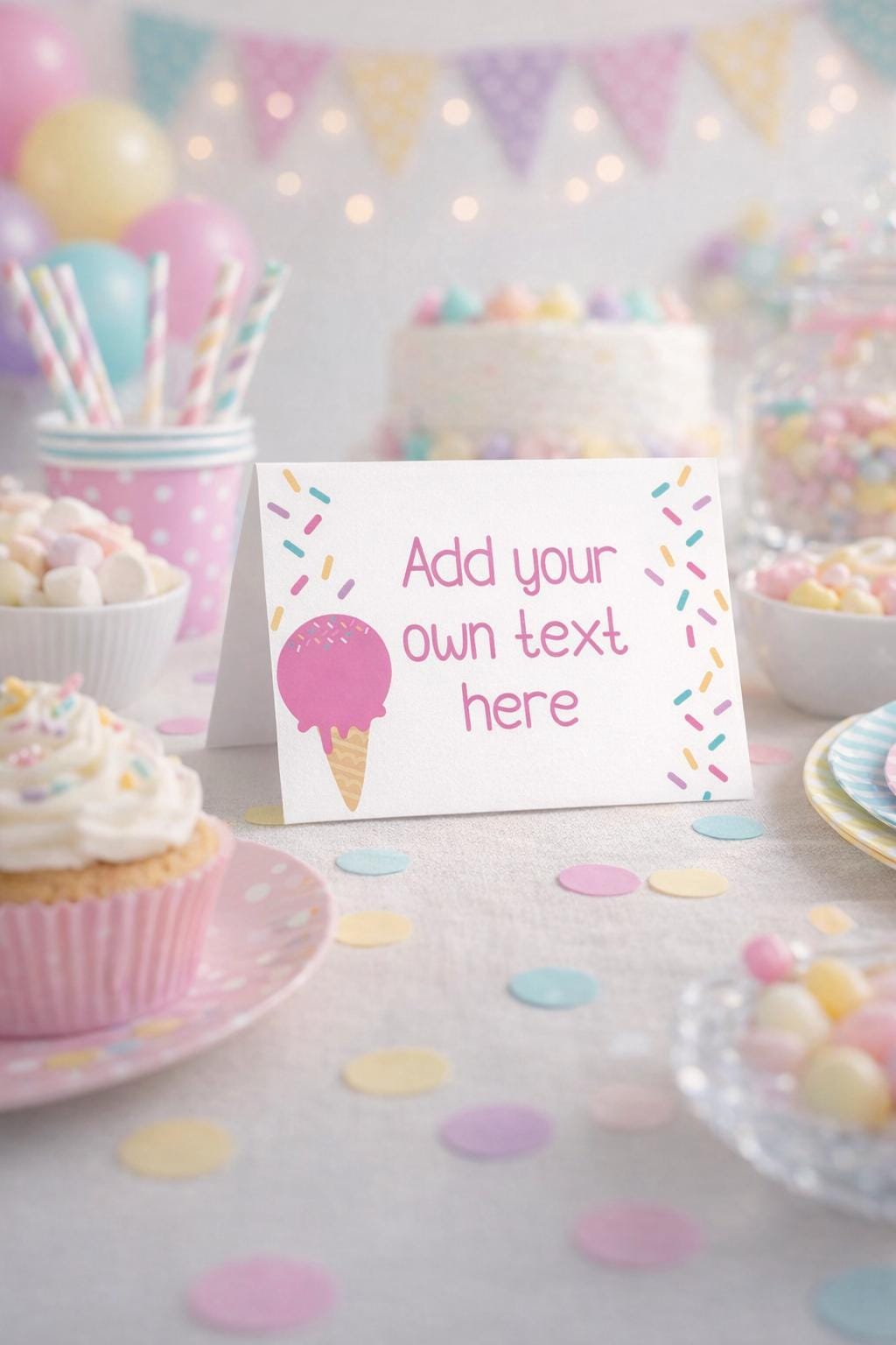 Ice Cream Food Tents, EDITABLE Template, Instant Download