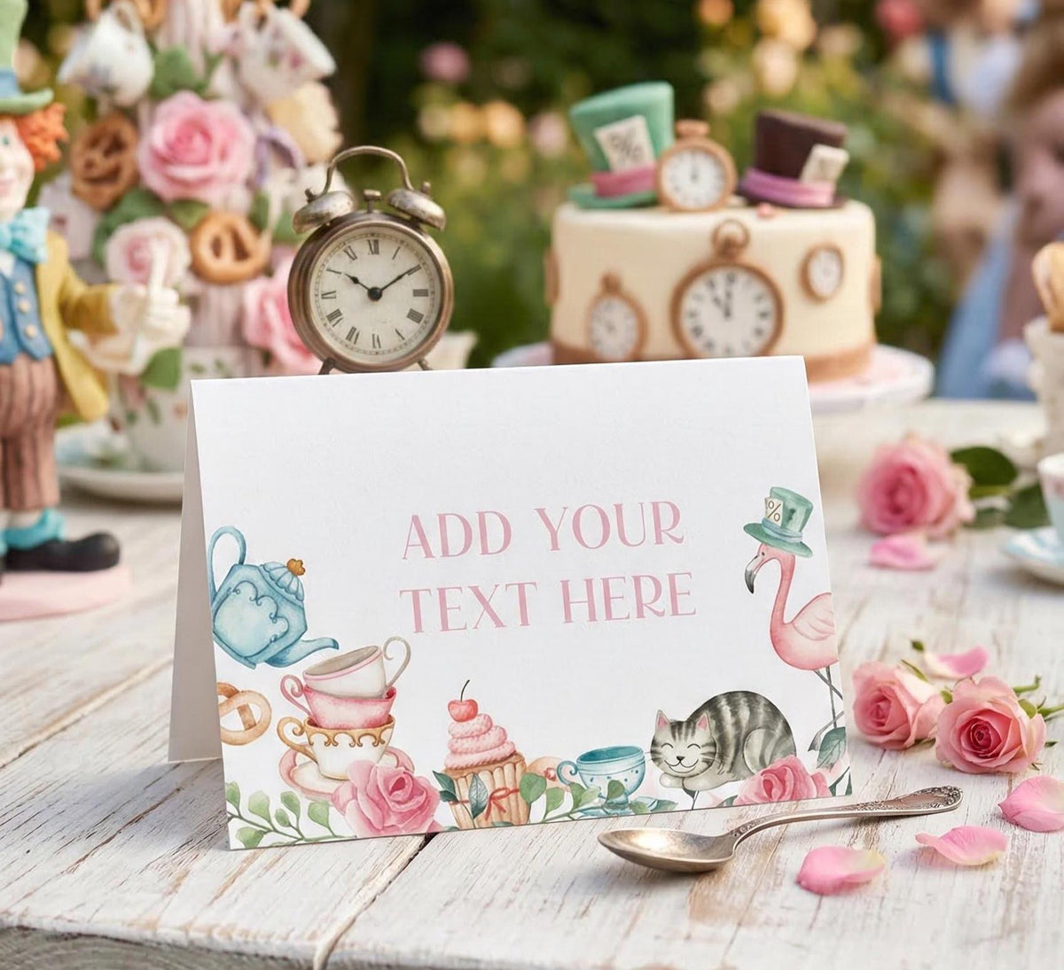 Alice in Wonderland Tea Party Food Tent Cards Printable Editable Instant Download