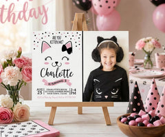 Editable Kitty Cat Photo Birthday Invitation, Pet Party (Digital Invite)