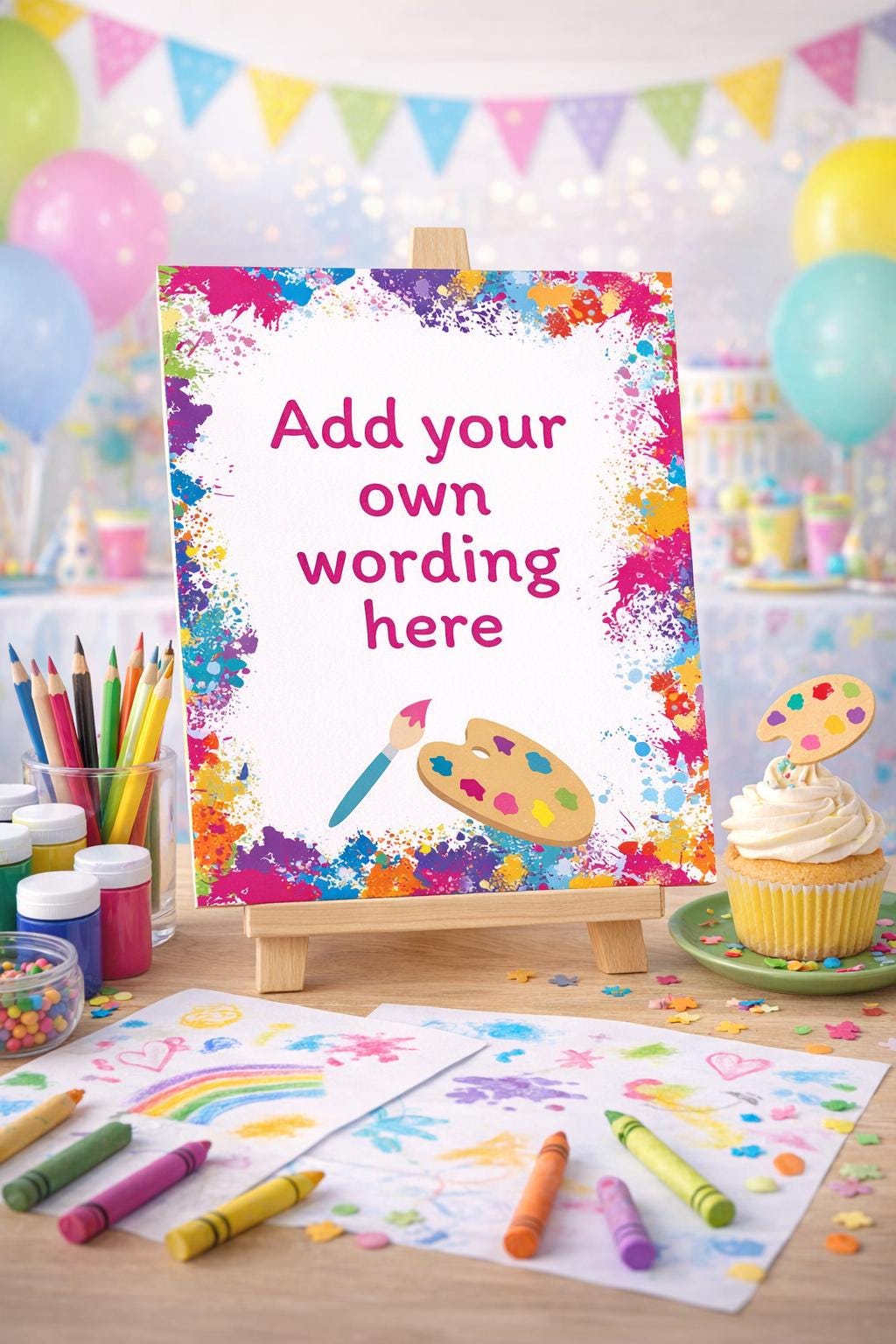 Art Party Decoration Sign, EDITABLE, Art Sign, Art Birthday Party, Paint Birthday, Art Party Decor, EDIT YOURSELF Digital, Instant Download