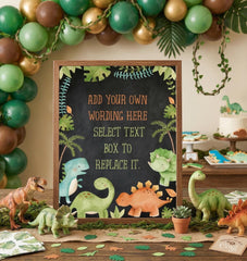 Editable Dinosaur Birthday Sign, Jurassic Party Decorations (Digital Download)